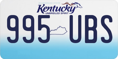 KY license plate 995UBS