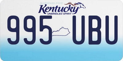 KY license plate 995UBU