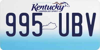 KY license plate 995UBV