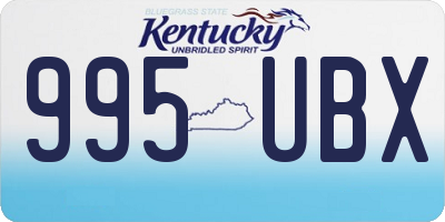 KY license plate 995UBX