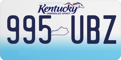 KY license plate 995UBZ