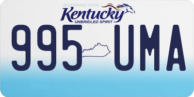 KY license plate 995UMA