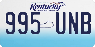 KY license plate 995UNB