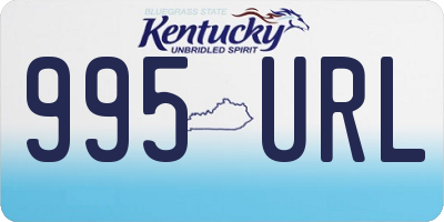 KY license plate 995URL