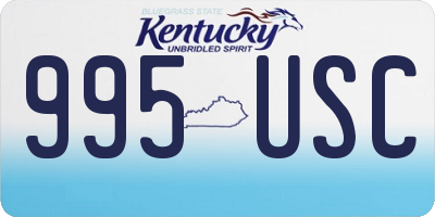 KY license plate 995USC