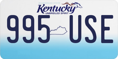 KY license plate 995USE