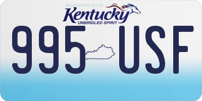 KY license plate 995USF