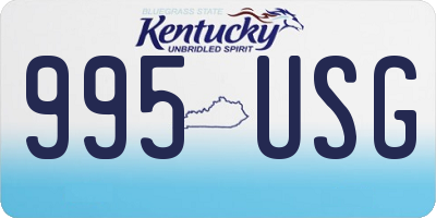 KY license plate 995USG