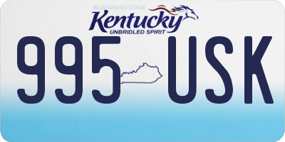 KY license plate 995USK