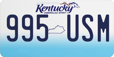 KY license plate 995USM
