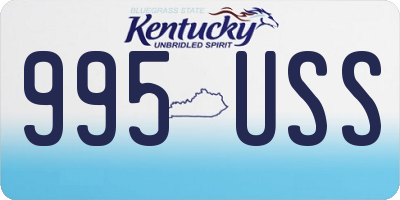 KY license plate 995USS