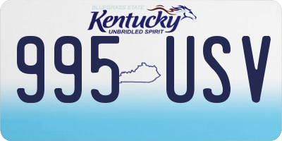KY license plate 995USV