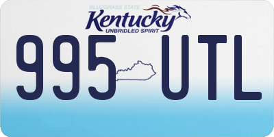 KY license plate 995UTL