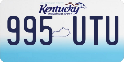 KY license plate 995UTU
