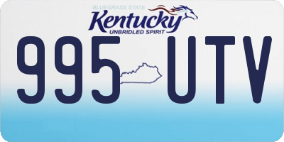KY license plate 995UTV
