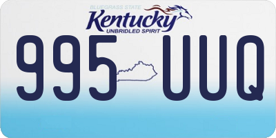 KY license plate 995UUQ