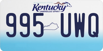 KY license plate 995UWQ