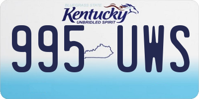 KY license plate 995UWS