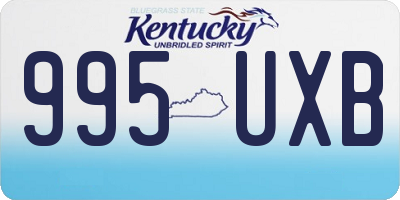 KY license plate 995UXB