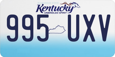 KY license plate 995UXV