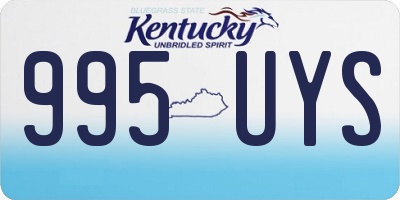 KY license plate 995UYS