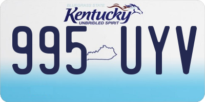 KY license plate 995UYV