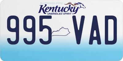 KY license plate 995VAD