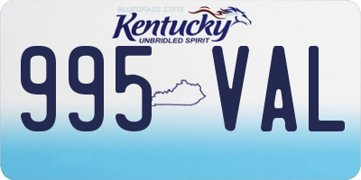 KY license plate 995VAL
