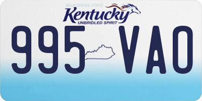 KY license plate 995VAO