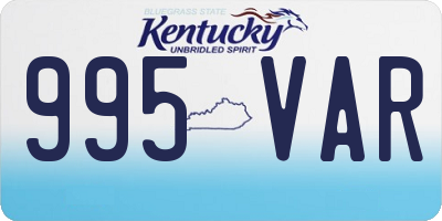 KY license plate 995VAR