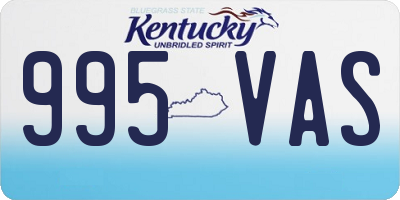 KY license plate 995VAS