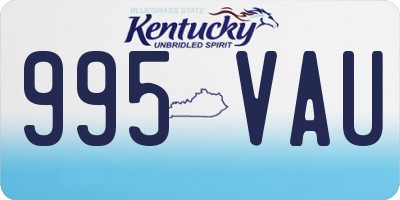 KY license plate 995VAU