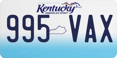 KY license plate 995VAX