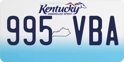 KY license plate 995VBA