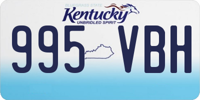 KY license plate 995VBH