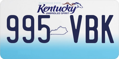 KY license plate 995VBK
