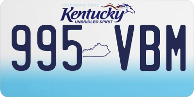KY license plate 995VBM