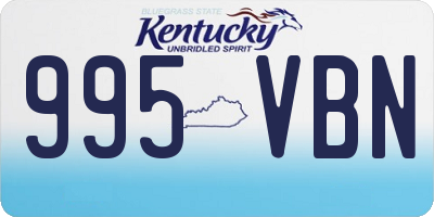 KY license plate 995VBN