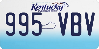 KY license plate 995VBV