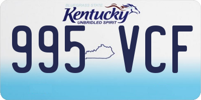KY license plate 995VCF