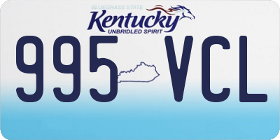 KY license plate 995VCL
