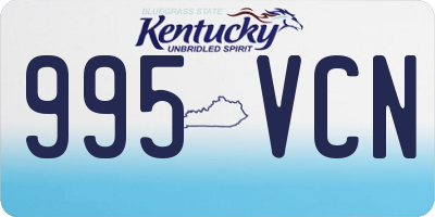 KY license plate 995VCN