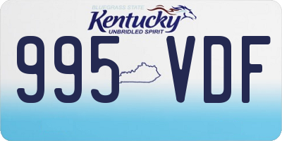 KY license plate 995VDF