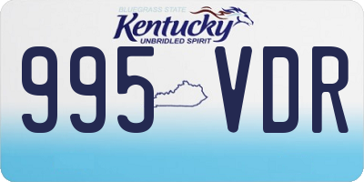KY license plate 995VDR