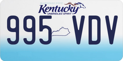 KY license plate 995VDV