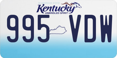 KY license plate 995VDW