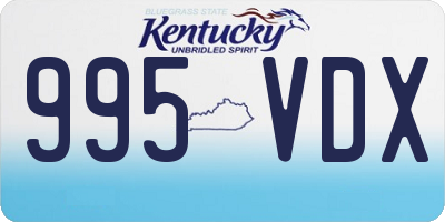 KY license plate 995VDX