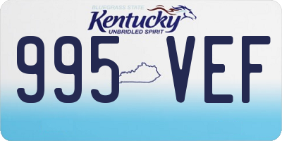KY license plate 995VEF