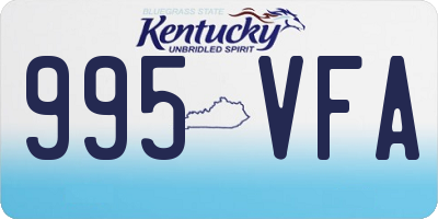 KY license plate 995VFA