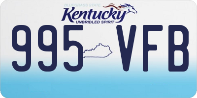 KY license plate 995VFB